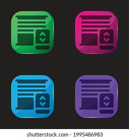 Blinds four color glass button icon