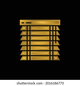 Blinds gold plated metalic icon or logo vector