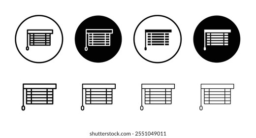 Ícone de Persianas Vetor de contorno preto e branco