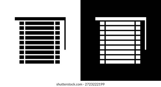 Blinds icon. Black and white simple flat design icon