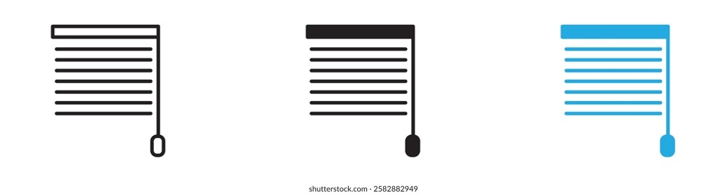 Blinds icon black white vector outline