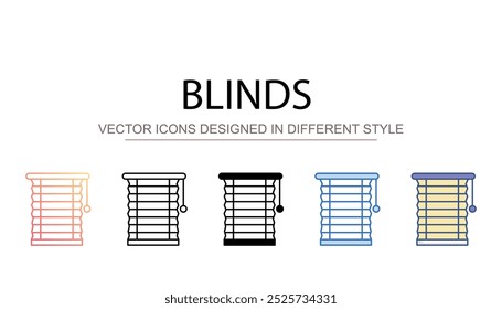 Design de ícone de persianas com ilustração de estoque de fundo branco