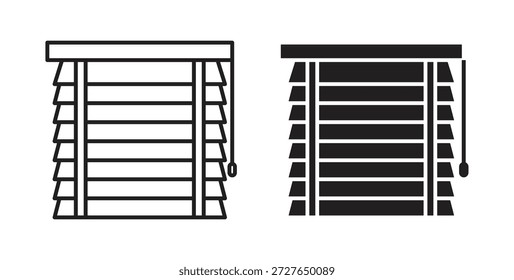 Icono de persianas en estilo doodle y stroke.