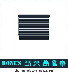 Blinds icon flat. Simple vector symbol and bonus icon