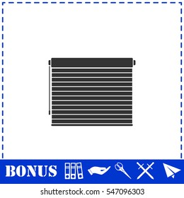 Blinds icon flat. Simple vector symbol and bonus icon