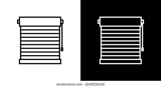 Ícone de persianas Vetor de logotipo de estilo plano. perfeito para designs de interface de usuário