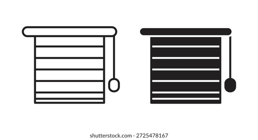 Ícone de persianas com glifo e linha. ícones de vetor preto para IU da Web