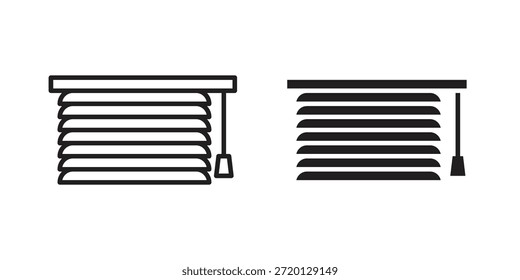 Blinds icon illustration, thin line vector, web design sign,