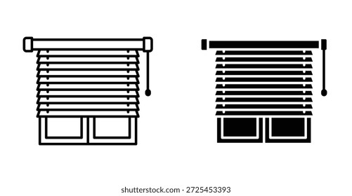 Blinds-Symbol. Linie mit editierbarem Strich und flach für Web