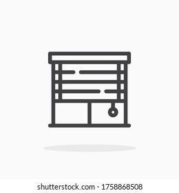 Blinds icon in line style. For your design, logo. Vector illustration. Editable Stroke.