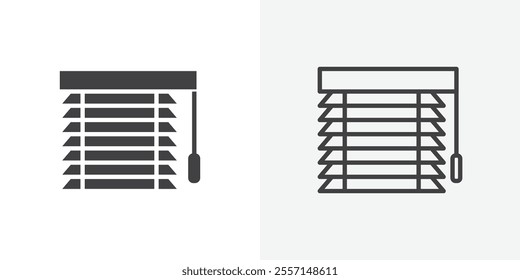 Blinds icon. outlined vector style.