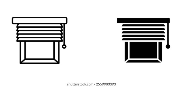 Blinds Icon set in black color for ui designs