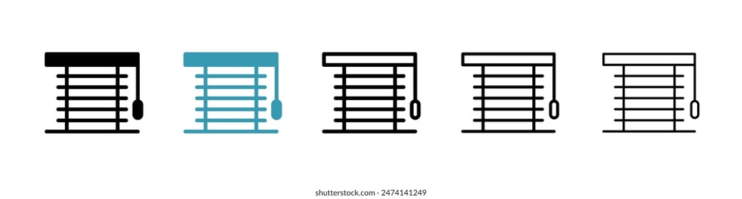 Blinds icon set. house window roller vector symbol for UI designs.