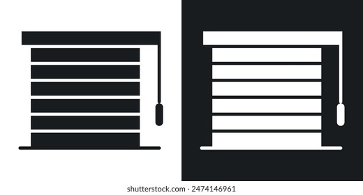 Conjunto de iconos de ciegas. Símbolo de Vector de persiana de rodillo de ventana de casa.