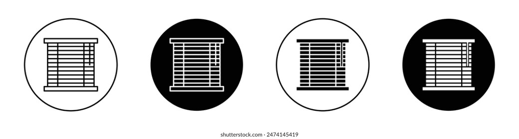 Conjunto de iconos de ciegas. Persianas de rodillo de ventana símbolo de Vector para la decoración del hogar.