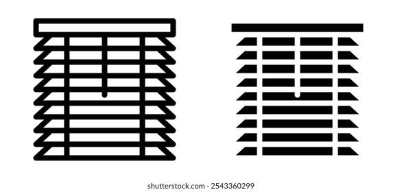 Coleção de símbolos de ícones de persianas em fundo branco.