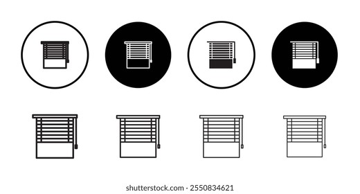 Ícone de persianas Ilustração plana de linha fina