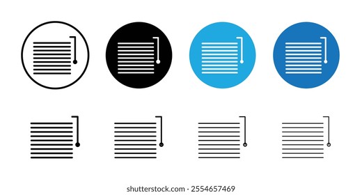 Blinds icon Thin line vector illustration set