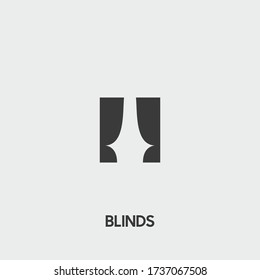 blinds icon. blinds vector on gray background