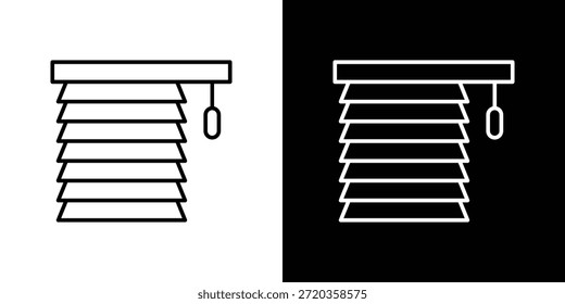 Vector blanco y negro de los iconos de las persianas, sistema del icono de la línea.