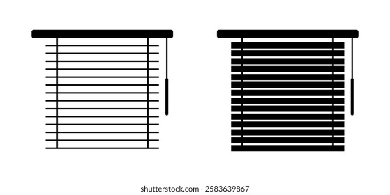 Blinds icons. Linear and flat style. Vector icons.