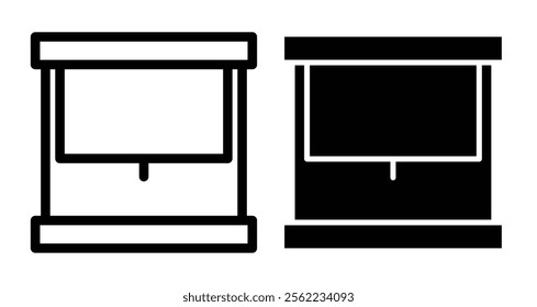 Blinds Icons pack in outlined and flat versions