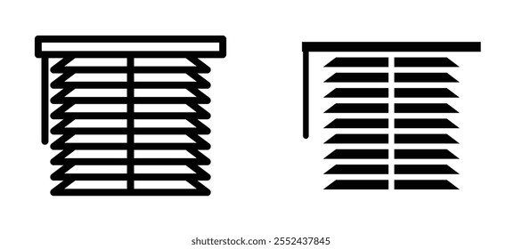Conjunto de vetores de ícone de linha de persianas.
