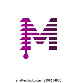 Blinds, Blinds M Letter, M letter Blinds  Logo Template vector symbol