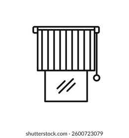 Blinds open icon isolated. simple vector icon on white background