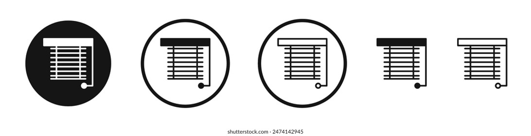 Jalousien Offene Icon Set Fensterjalousien und Vorhänge Vektorgrafik Symbol einschließlich Jalousie und Rollladen Piktogramm.