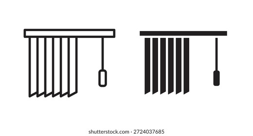 Ícones abertos das persianas, Vetor de linha. conjunto de símbolos sólidos