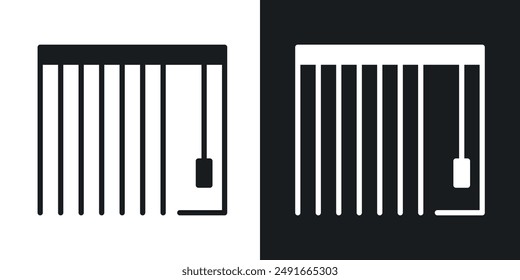 Blinds open vector icon set in solid style.