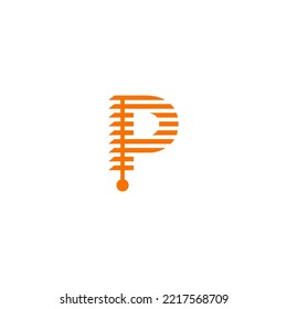 Blinds, Blinds P Letter, P letter Blinds Logo Template vector symbol