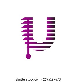 Blinds, Blinds U Letter, U letter Blinds  Logo Template vector symbol