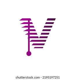 Blinds, Blinds V Letter, V letter Blinds  Logo Template vector symbol