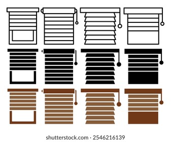 Coleção de ícones de vetor de persianas. conjunto de ilustrações de vetor.