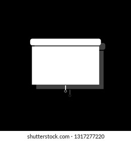 Blinds. White flat simple icon with shadow