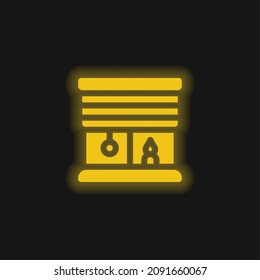 Blinds yellow glowing neon icon