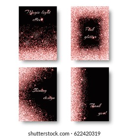 Bling background with bright light. Shine bright vector on a black backdrop.