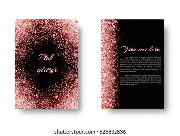 Bling background with flare light. Shining vector on a black backdrop.