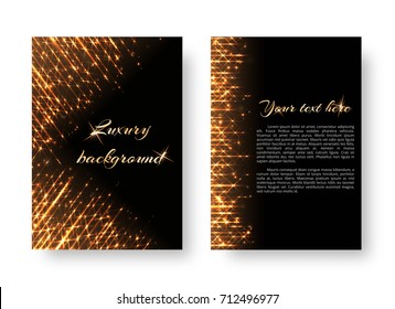 Bling background with glowing lights. Shiny texture on a black backdrop.