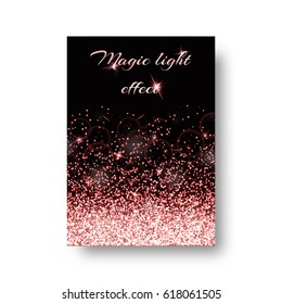 Bling background with new year light. Twinkle vector on a black backdrop