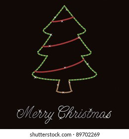 Bling Christmas tree card in vector format.