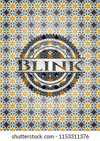 Blink arabic emblem background. Arabesque decoration.