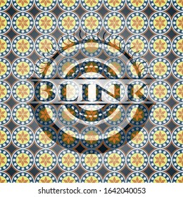 Blink arabic style badge. Arabesque decoration.