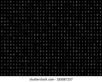 Blink binary code screen listing table on black background