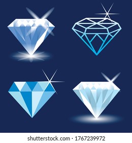 Blink Diamond Set Vector Illustration