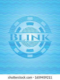 Blink light blue water wave style emblem. Vector Illustration. Detailed.