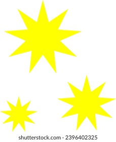 Blink sparkle icon vector yellow color