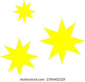 Blink sparkle icon vector yellow color